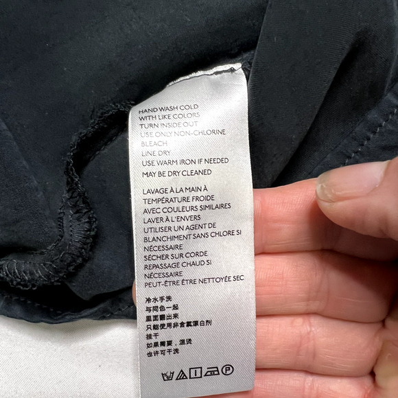 Maeve Anthropologie Ally Cupro XS Tunic Blouse Shirt Black Whimsigoth Minimalist - Picture 7 of 11